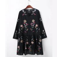 Vintage r tro broderie coton manches longues robes de mode femmes deux pi ces costume casual 9