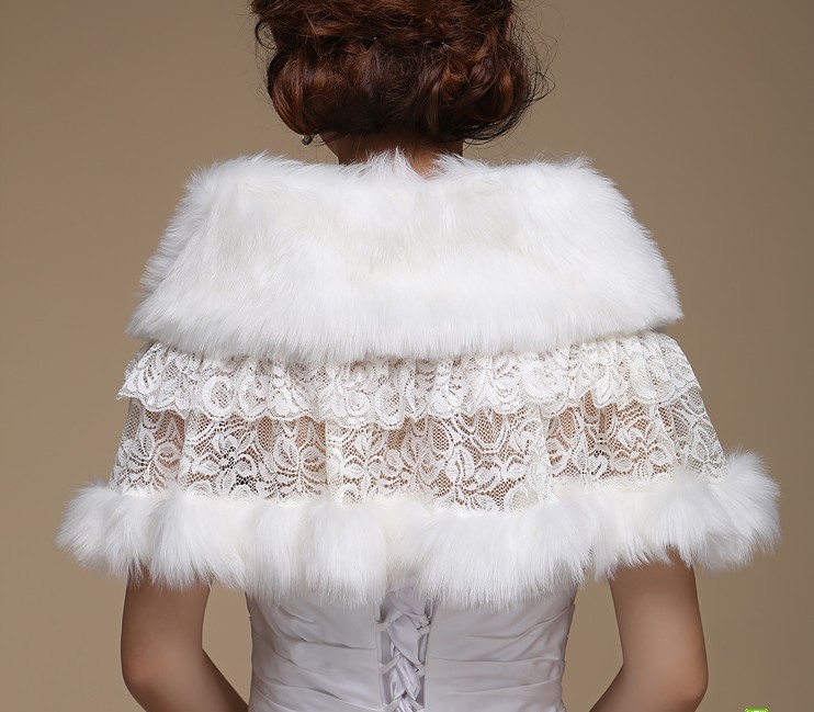 Wedding bolero outerwear wedding accessories urged wrap bride formal winter cape bride fur shawl wedding jackets 1