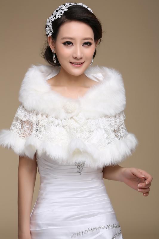 Wedding bolero outerwear wedding accessories urged wrap bride formal winter cape bride fur shawl wedding jackets