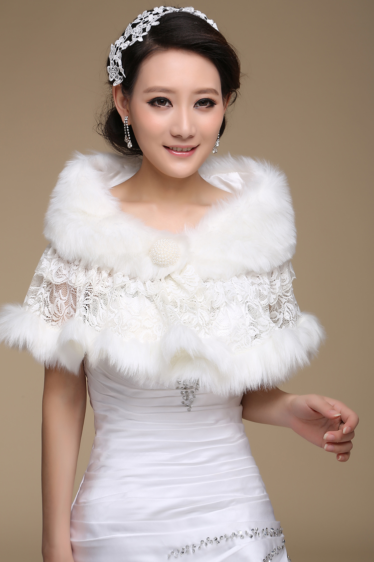Wedding bolero outerwear wedding accessories urged wrap bride formal winter cape bride fur shawl wedding jackets