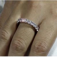 Wholesale oval cut eternity 5 ct solid sterling 925 silver wedding ring band jewelry created diamond 1