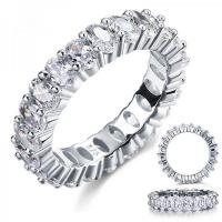 Wholesale oval cut eternity 5 ct solid sterling 925 silver wedding ring band jewelry created diamond