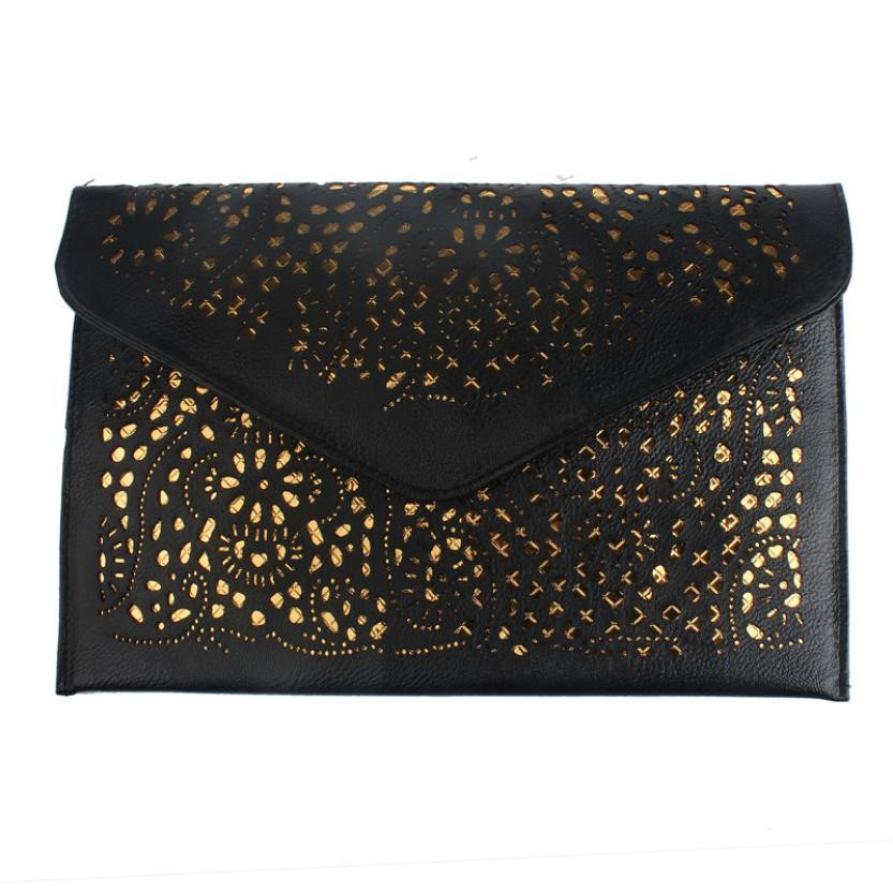 Women envelope bag hollow out clutch shoulder bag evening party messenger bag purse sac pochette femme