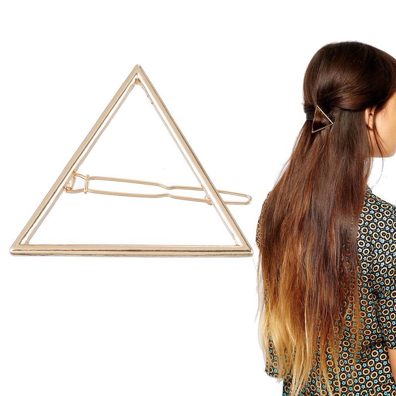 Women girls fashion hair pin bobby pins hollow out triangle hair clip hairpin wedding party hair