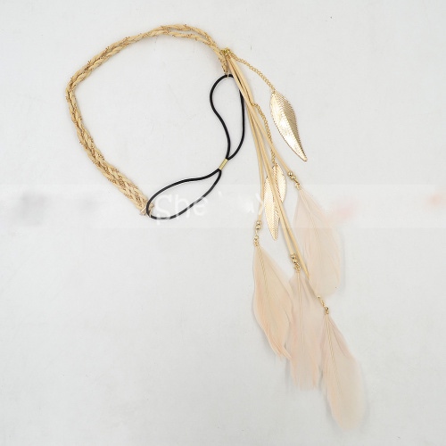 Women indian peacock feather tassels weave headdress hippie headband gift extension forehead hair head band 1
