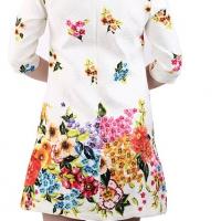 Women s elegant floral print dress o neck three quarter sleeve vintage casual slim brand jacquard 1