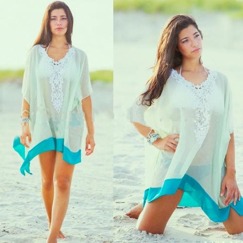 Women summer sexy beach sleeveless bikini cover up swimwear short macrame dress